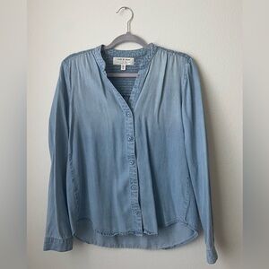 Cloth & Stone Blue Chambray Blouse, XS